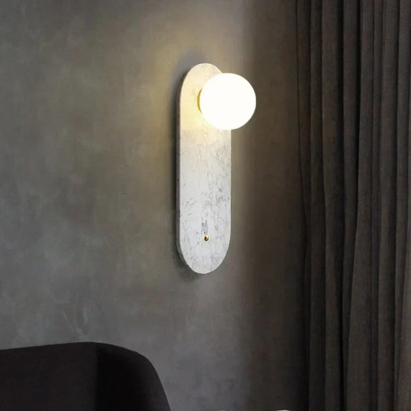 Marble Wall Sconce | Green & White Stone | CLND047