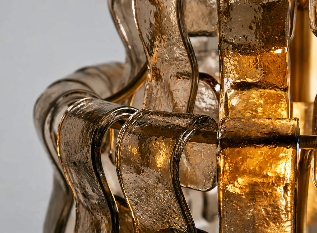 The Bellatrix Pendant | Clear Textured Glass & Brass | CLND023