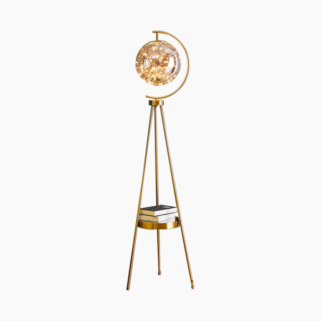 Tripod Floor Lamp Unique Fairy Glass Ball with Tray