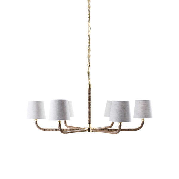 Avdoria Vintage Industrial Holden Cane Gold Fabric Chandelier