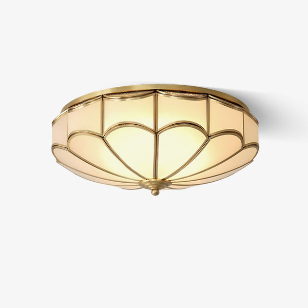Evmarara Elegance Brass Glass Flush Ceiling Light