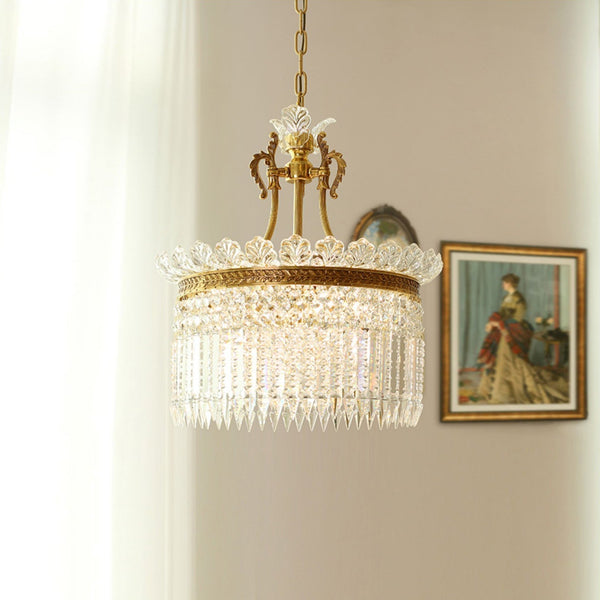 Xelra Chandelier Brass & Crystal
