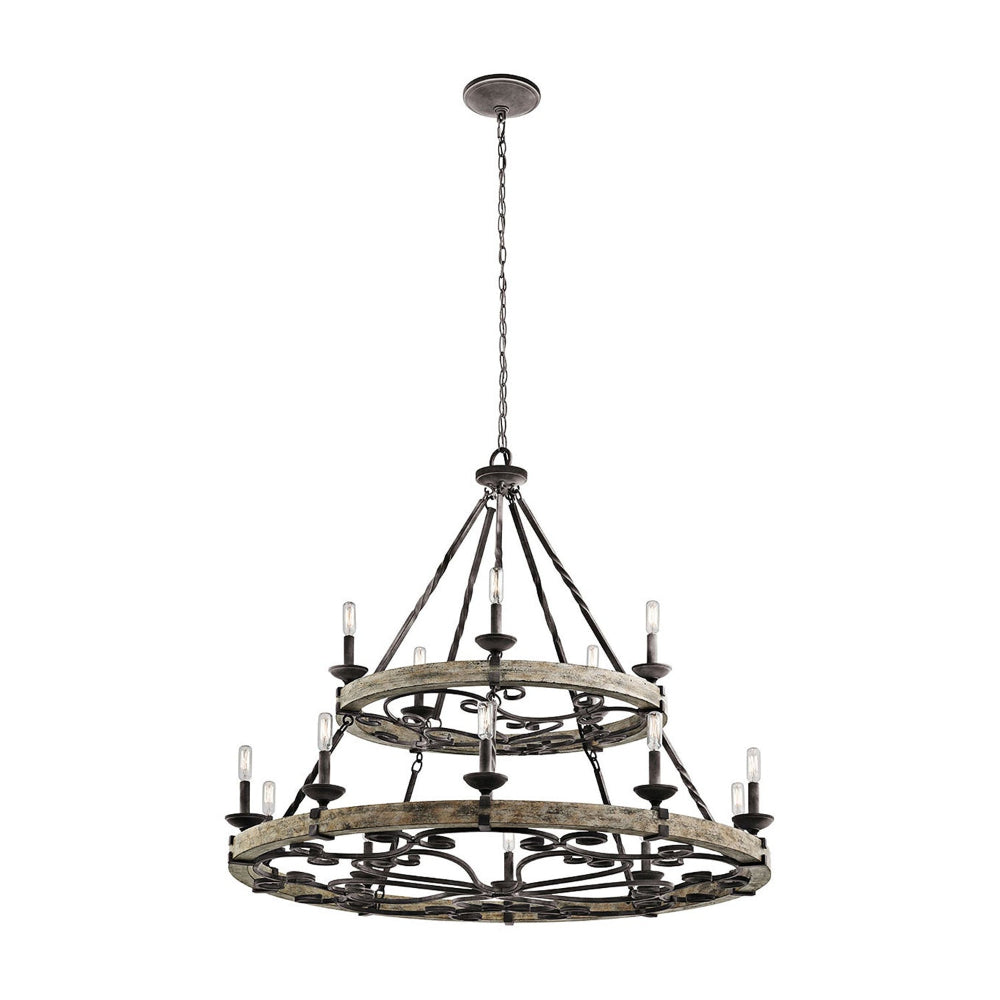 Evtalen Vintage Industrial Wooden Chandelier