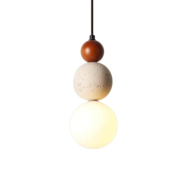 Travertine Trio Orb Pendant Lamp