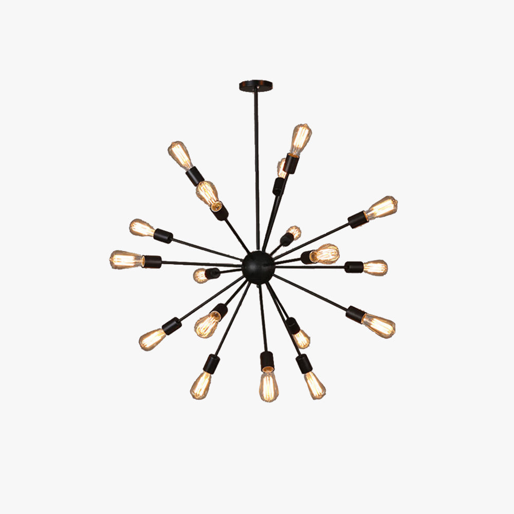 Austin Industrial Chandelier Black Restaurant Dining Room Metal
