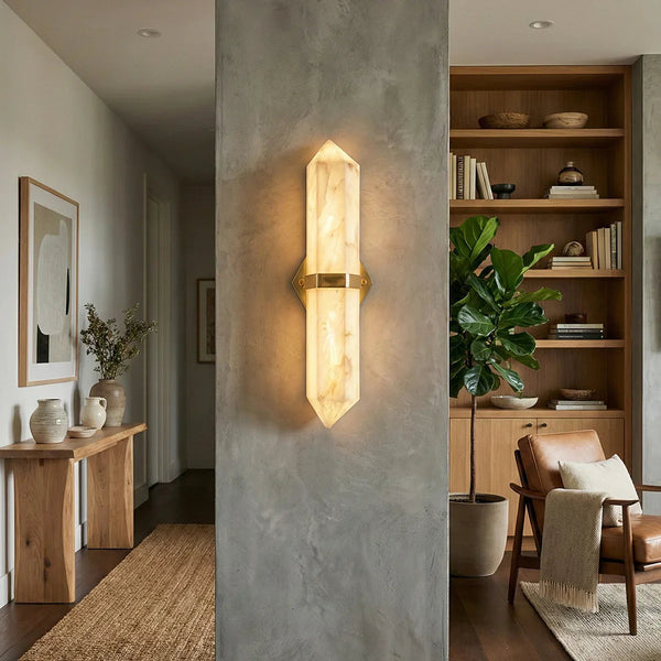 Alabaster Obelisk Wall Sconce