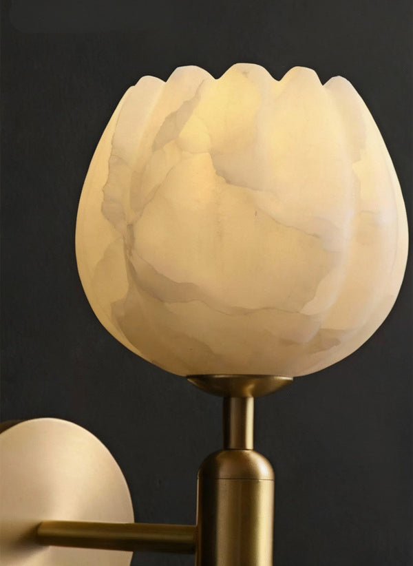 Alabaster Tulip Wall Sconce | Brass | CLDZY75