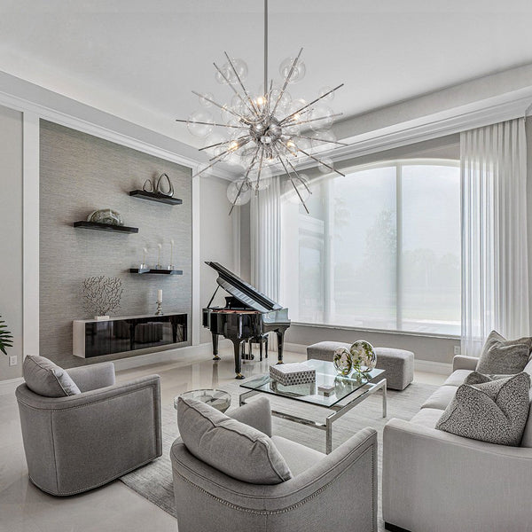 Mjolkunix Globe Bubble Sputnik Sunburst Glass Chandelier
