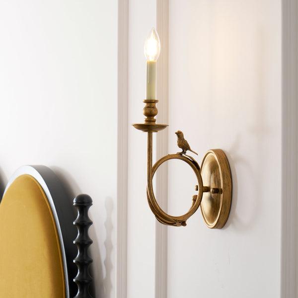 Utheara Vintage Industrial Bird Sconce Wall Lamp