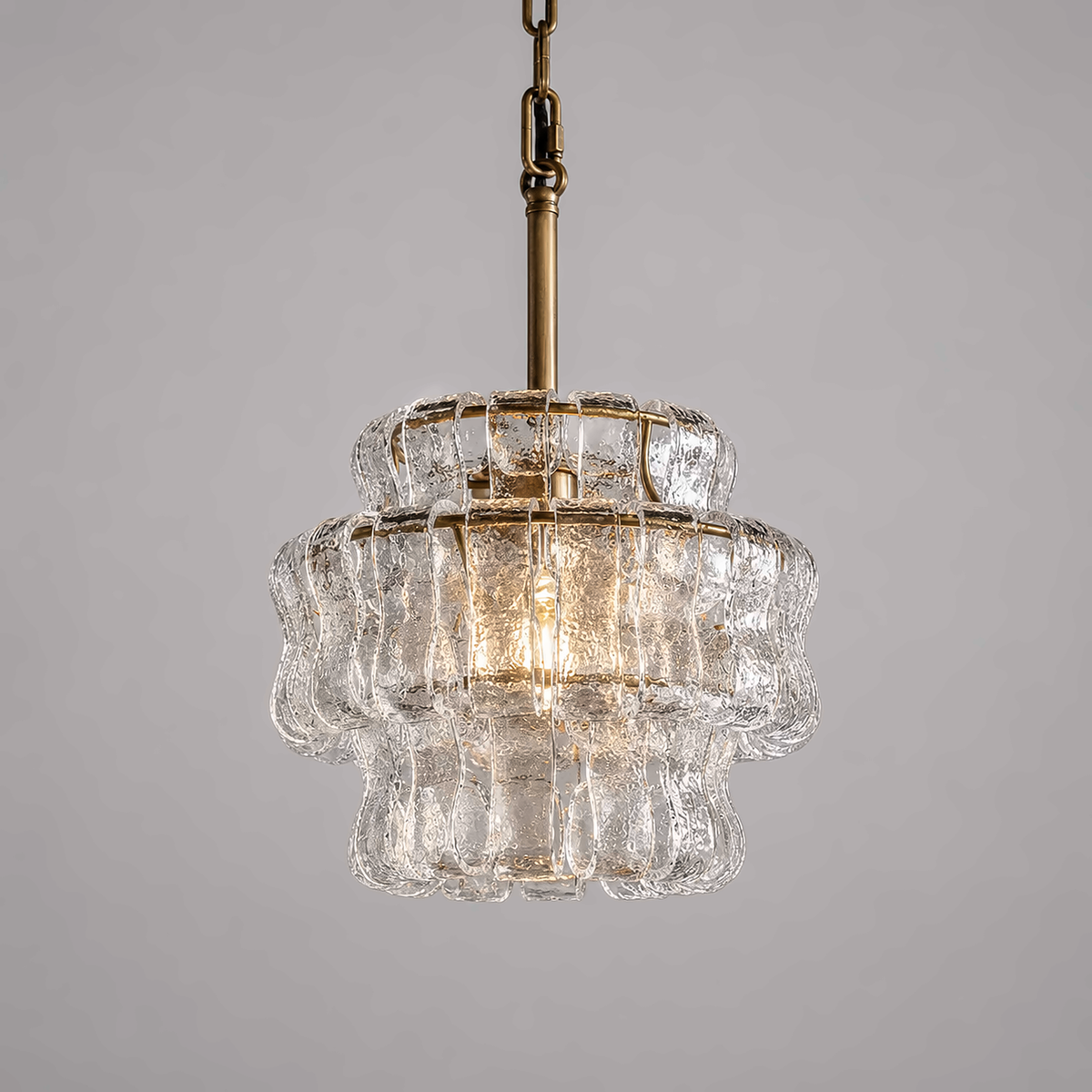 The Bellatrix Pendant | Amber Textured Glass & Bronze | CLND024