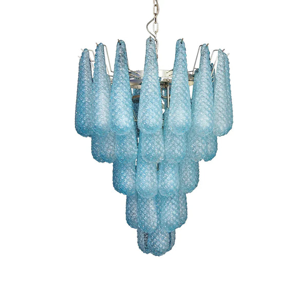 Blue Glass Petals Chandelier