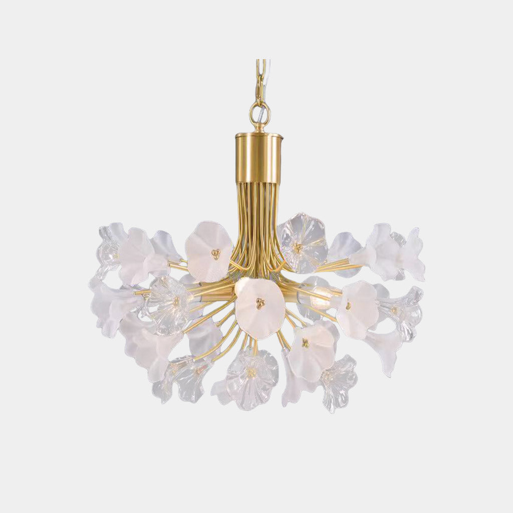 Chandelier Beautiful Brass Branch Glass Jasmine Flower