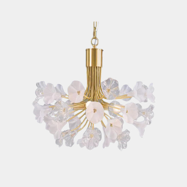 Chandelier Beautiful Brass Branch Glass Jasmine Flower