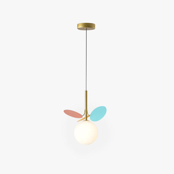 Arisha Art Deco Globe Pendant Light, Multi-Color/White, Metal/Glass