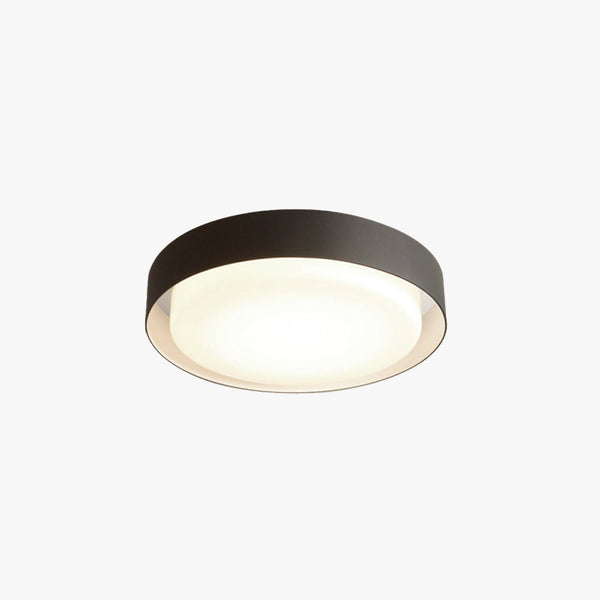 Ray Modern Round Flush Mount Ceiling Light, Metal/, White/Black