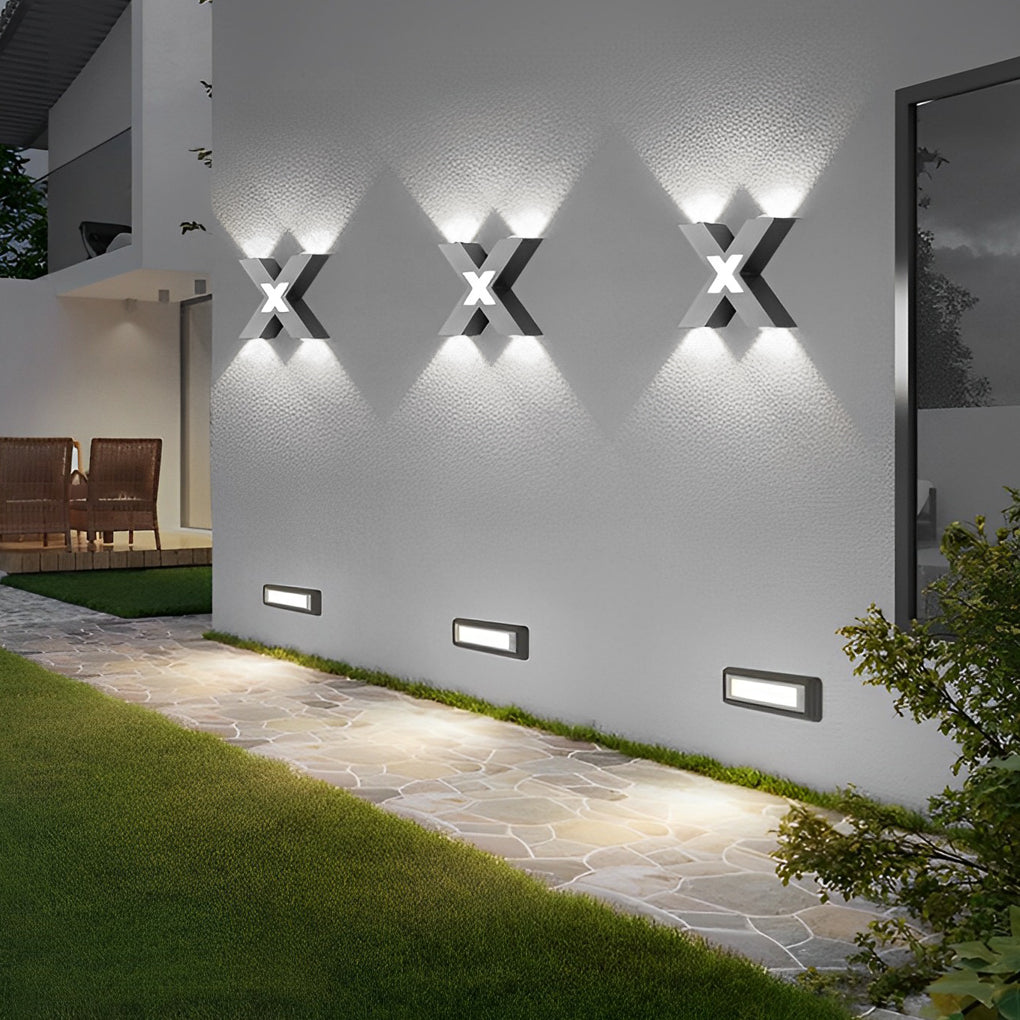 Virairiella X Shape Creative LED Modern Outdoor Wall Lamp