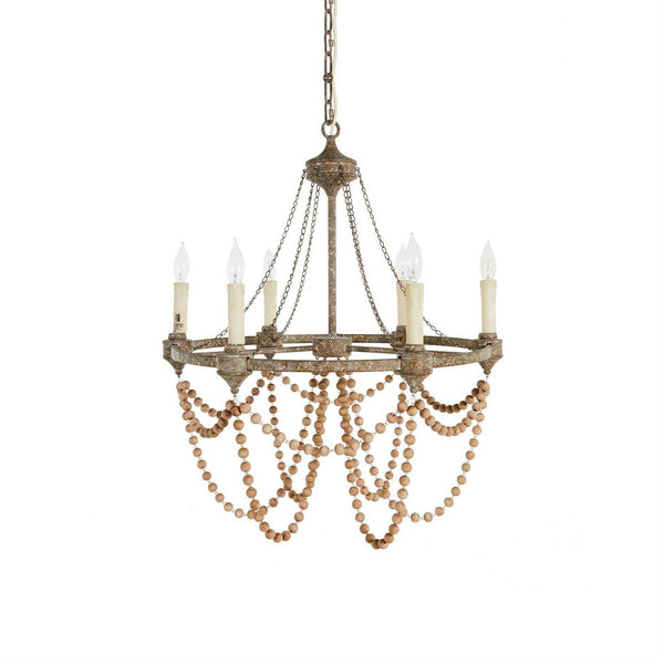 Eurnoros Vintage Industrial Wooden Chandelier