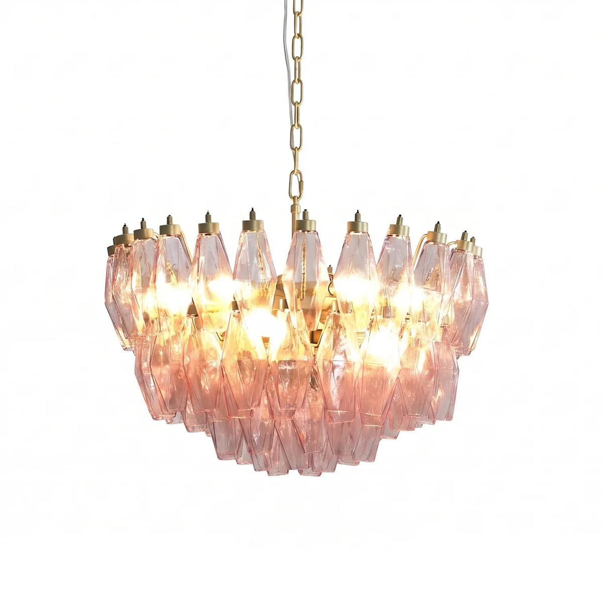 Cocoon Faceted Rose Glass Chandelier