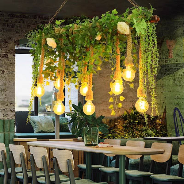 Vintage Rope Multi Pendant Ceiling Light for Dining Room