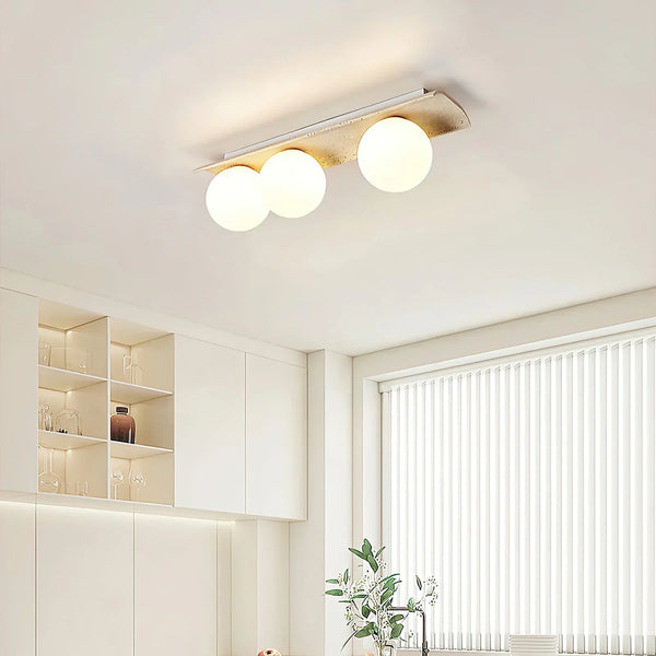 Travertine Bianca Globe Ceiling Lamp