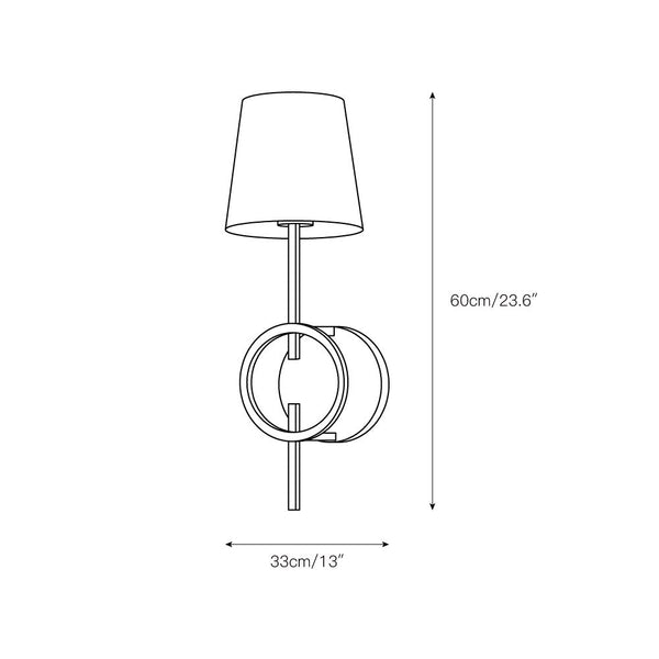 Evtalila Elegance Vintage Black Fabric Wall Lamp