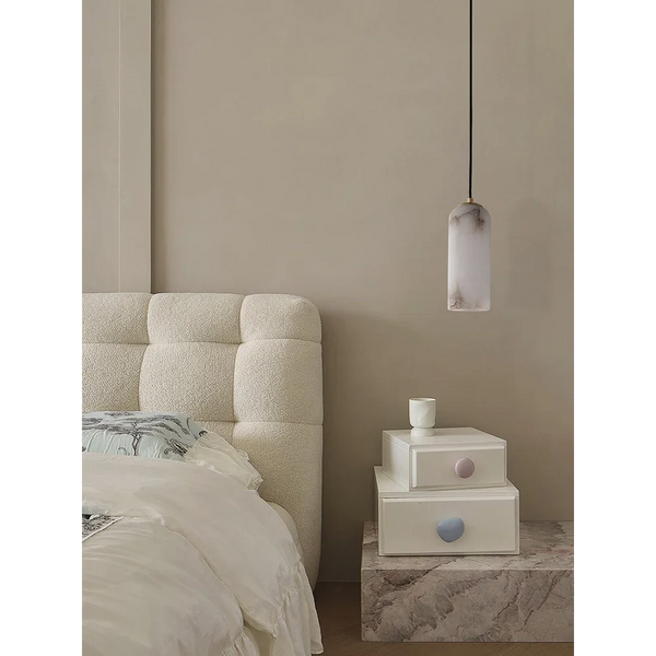 Alabaster Column Pendant | Brass | CLJUP49