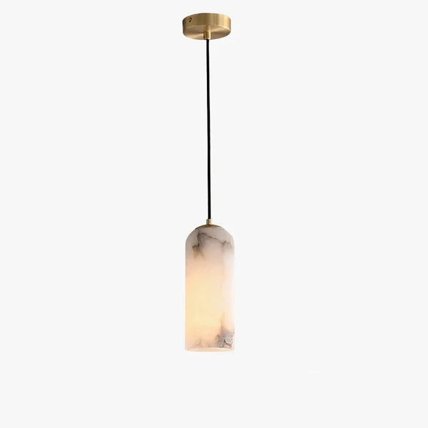 Alabaster Column Pendant | Brass | CLJUP49