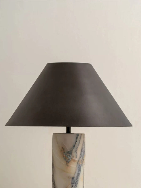 Marble Grey Column Table Lamp | CLBULS03