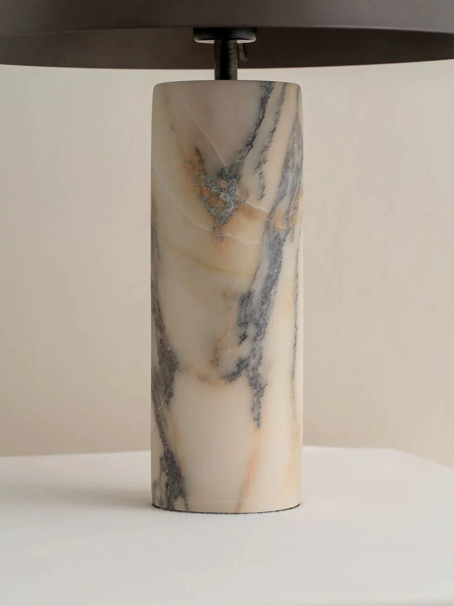 Marble Grey Column Table Lamp | CLBULS03