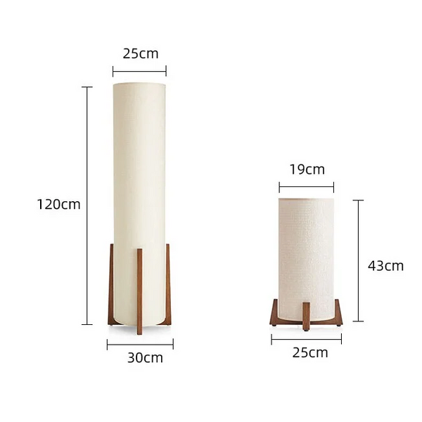 Wood & Linen Lamp | Table or Floor