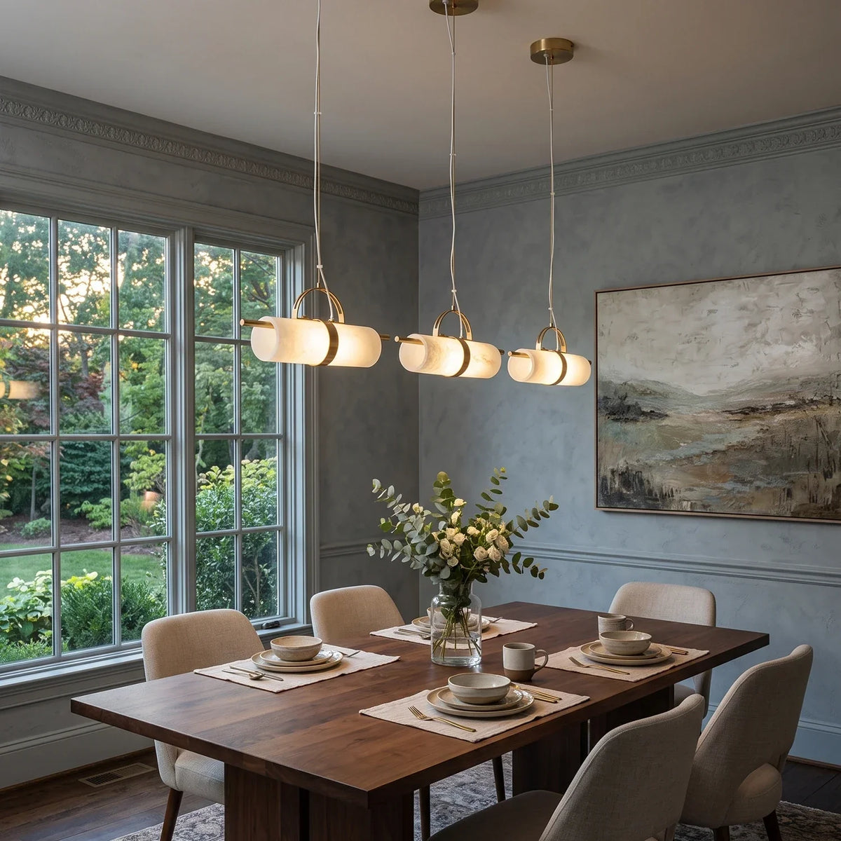 Mini Cylindrical Alabaster Pendant Light