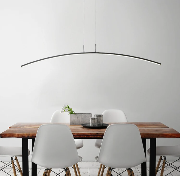 Minimalist Black Arc Pendant Light Linear Profile
