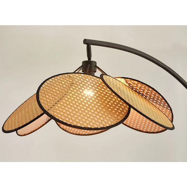 Modern Knitted Rattan LED Arc Floor Lamp | CLND048