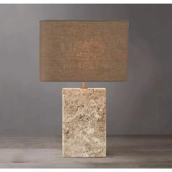 Travertine & Brass Table Lamp | CLDD5200