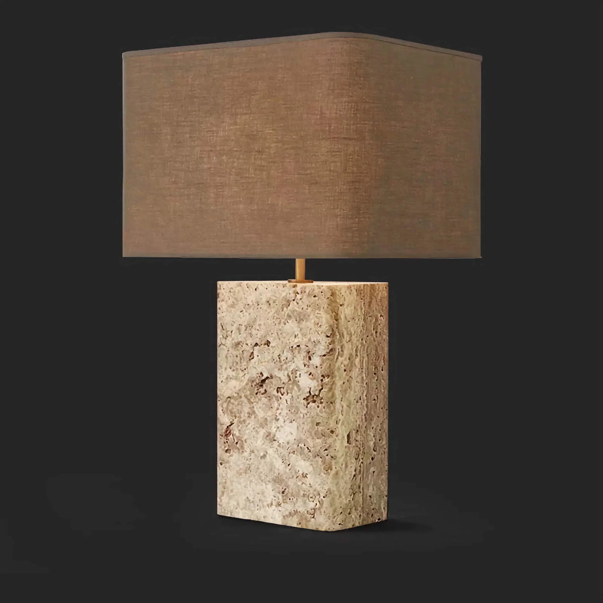 Travertine & Brass Table Lamp | CLDD5200