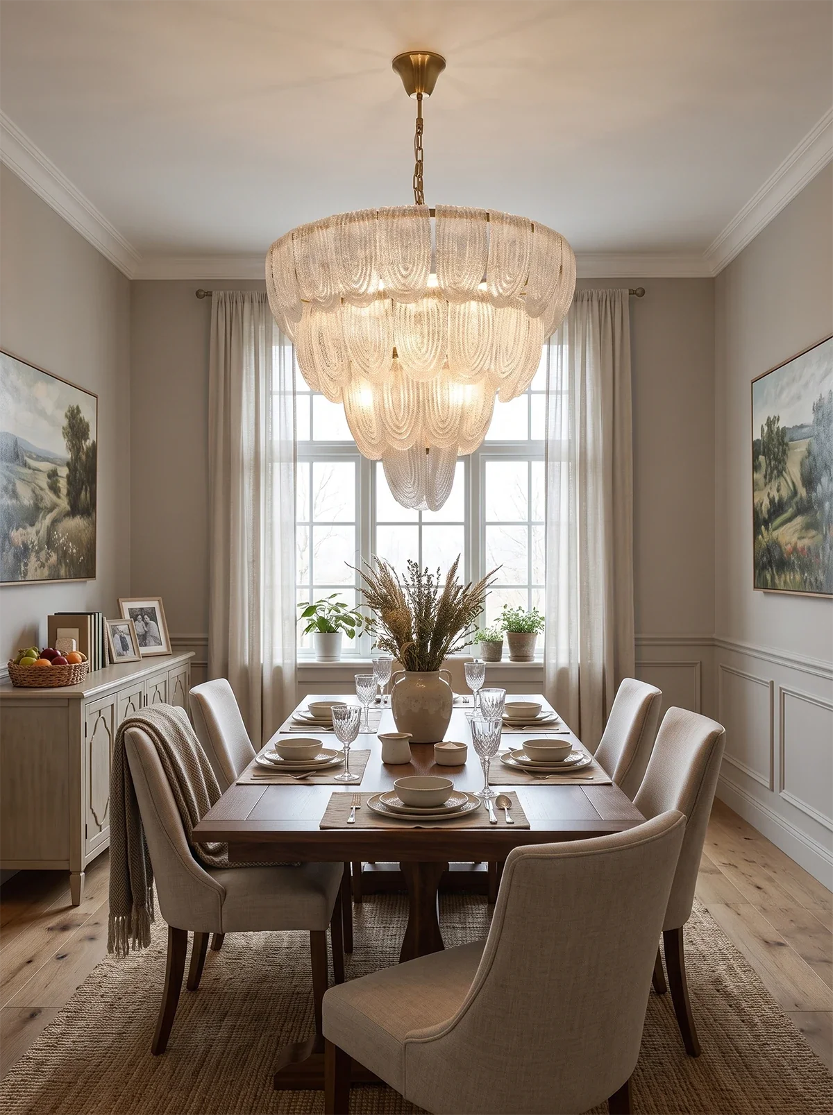 Rosamund Fluted Glass Cascade Chandelier