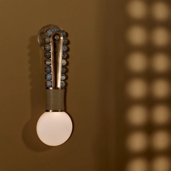 Patinated Brass & Jade Wall Sconce | CLJAD52W