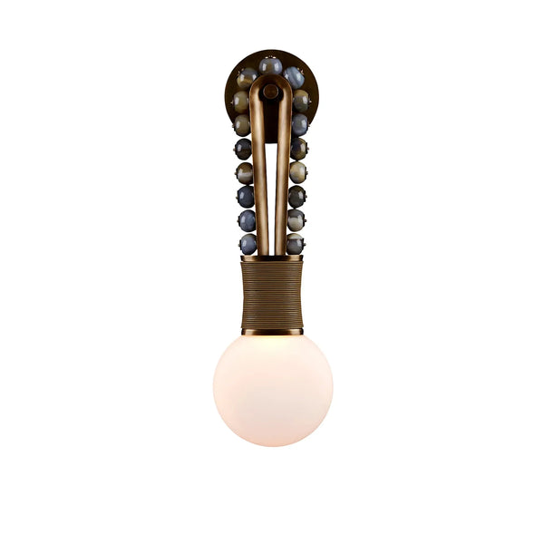 Patinated Brass & Jade Wall Sconce | CLJAD52W