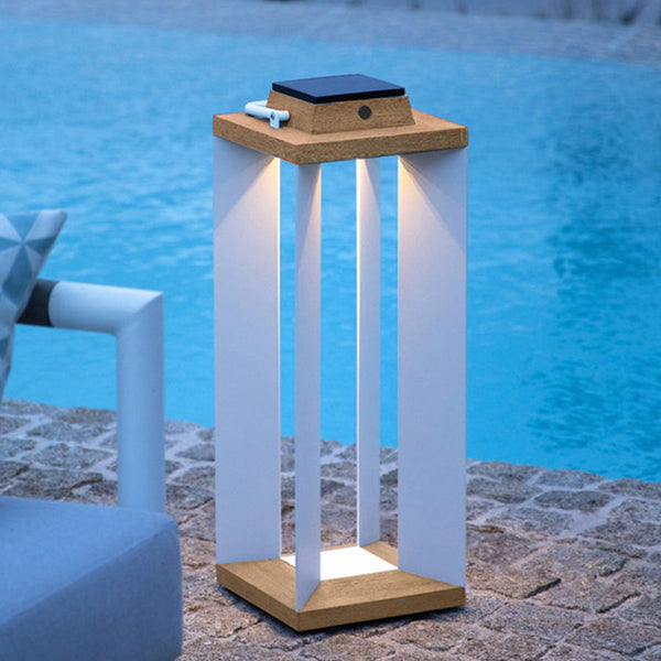 Ernestin Solar Modern Steel Outdoor Floor Lamp