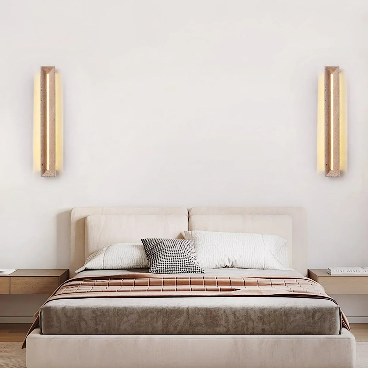 Rectangle Solace Travertine Beam Wall Light