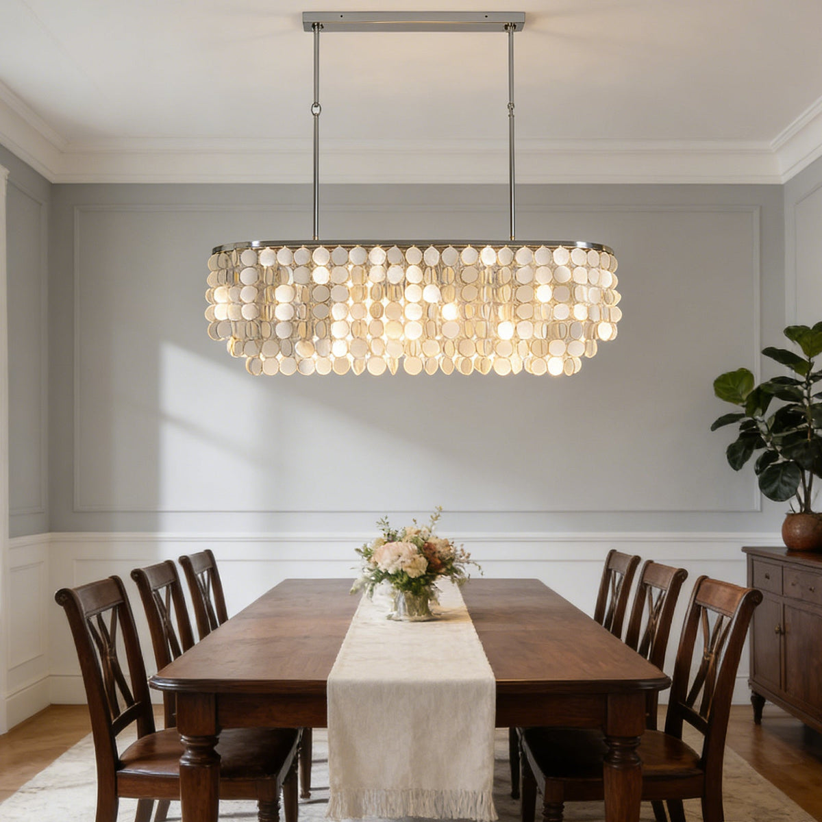Rectangular Shell Chandelier