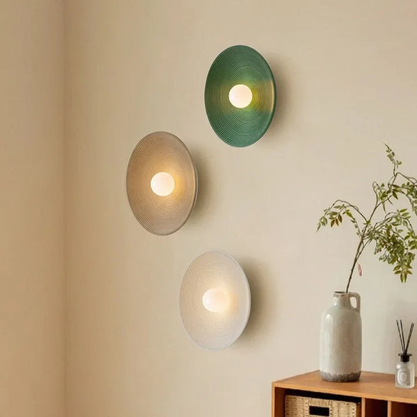 Ceramic Disc Wall Lamp | Cream, Green or Taupe | CLRJP025