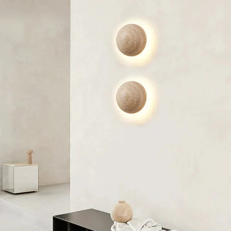 Round Natural Stone Wall Sconce | Sphere LED | CL852200X