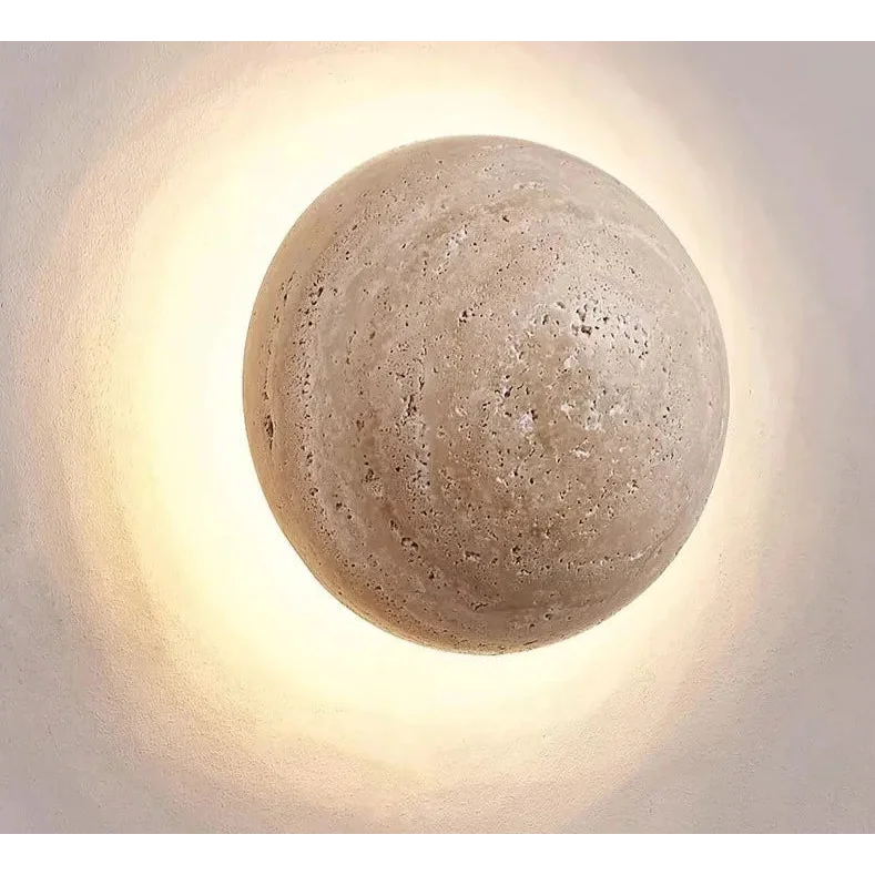 Round Natural Stone Wall Sconce | Sphere LED | CL852200X