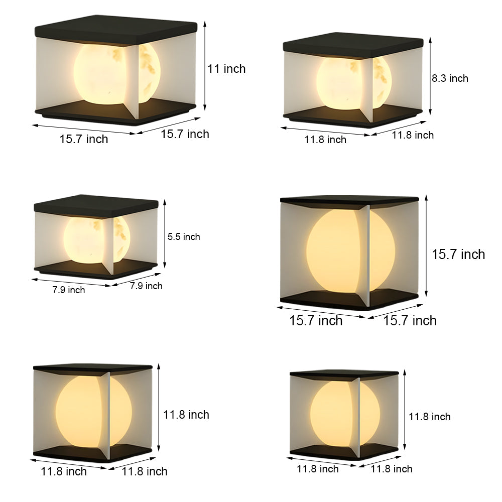 Panora Square Lampshade Steel Outdoor Pillar lights
