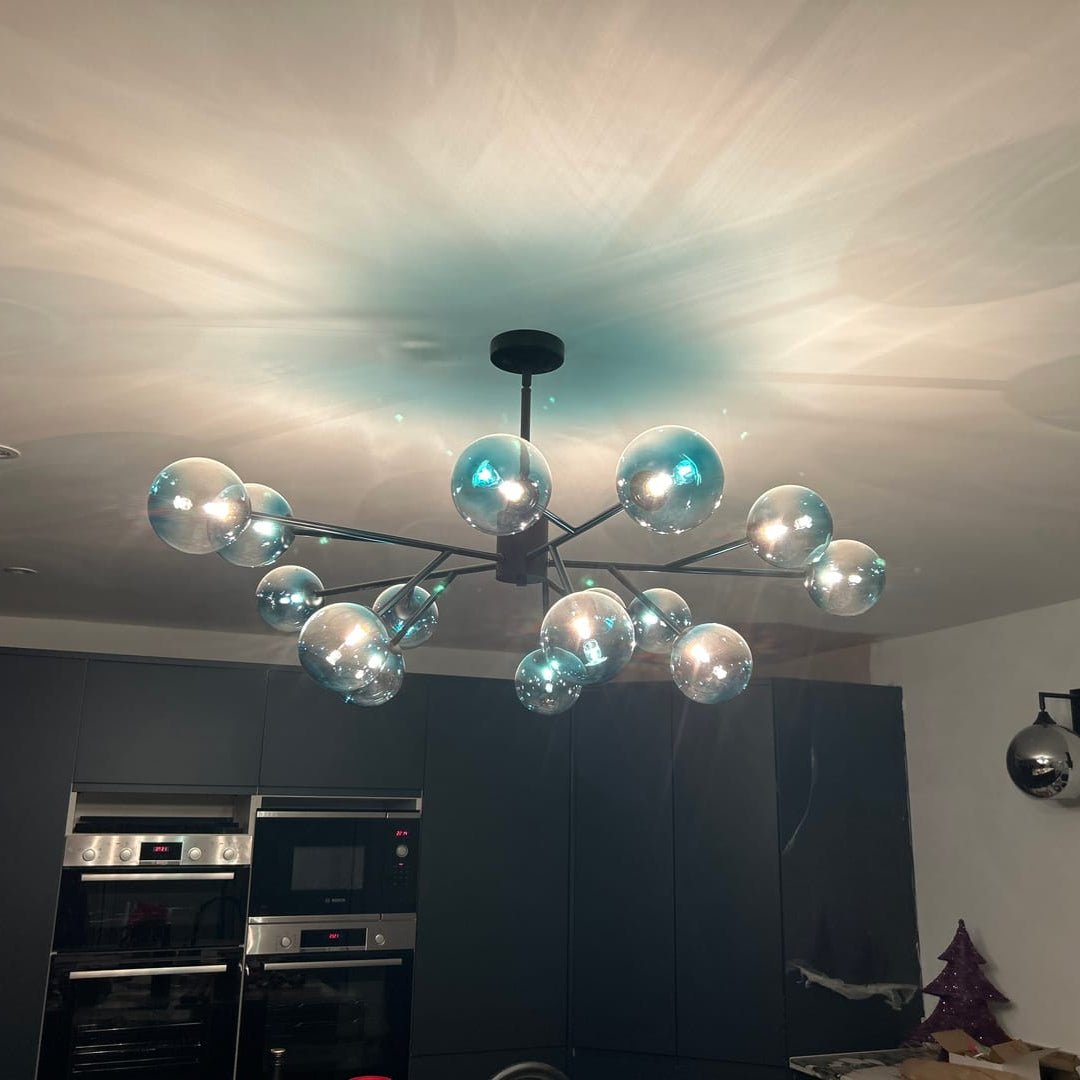 15-Light Blue Branch Sputnik Chandelier