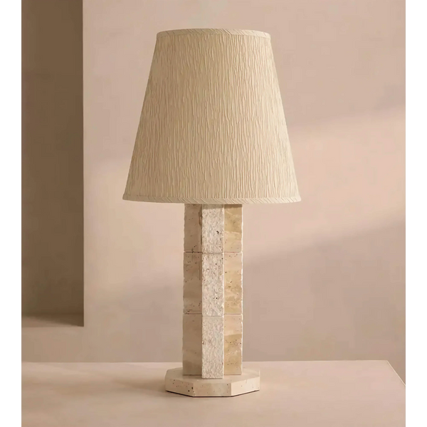 Travertine Block Table Lamp | CLJFR52