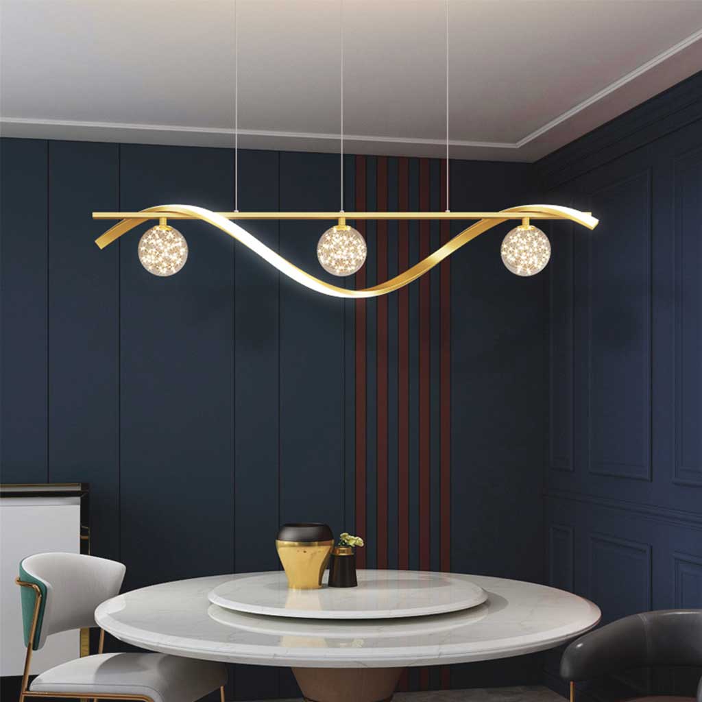 Chandelier Modern Luxury Decorative Glass Ball LED Linear Wave