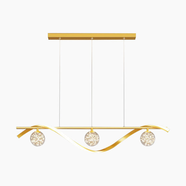 Chandelier Modern Luxury Decorative Glass Ball LED Linear Wave